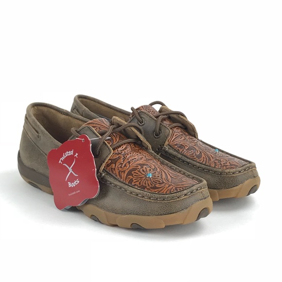 twisted x ladies tooled flowers driving mocs